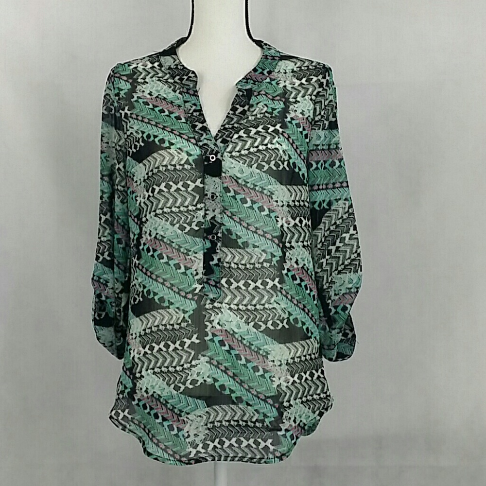 Rock 47 women's multicolor sheer blouse